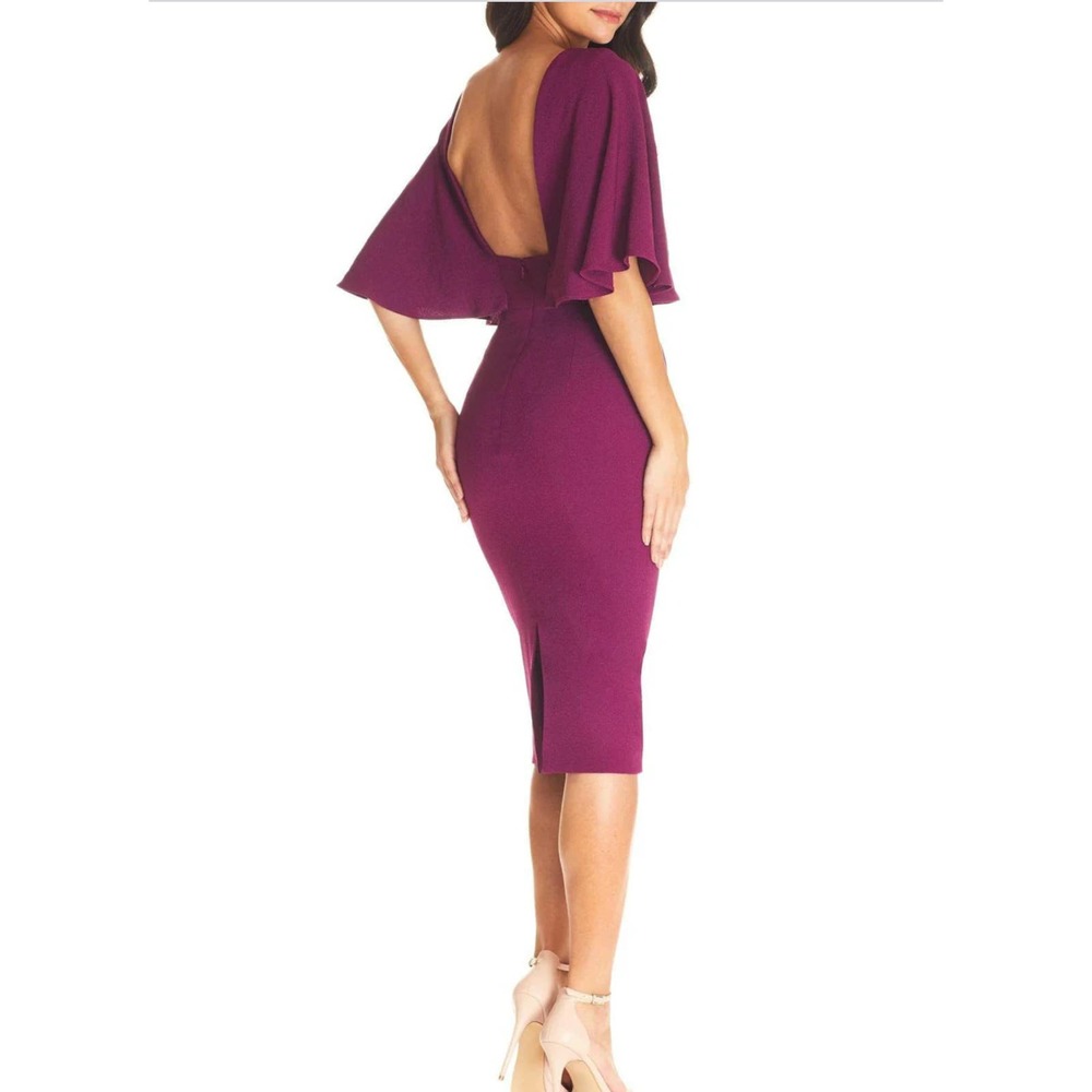 DRESS THE POPULATION Louisa dress, Dark Magenta - Size S, NWT